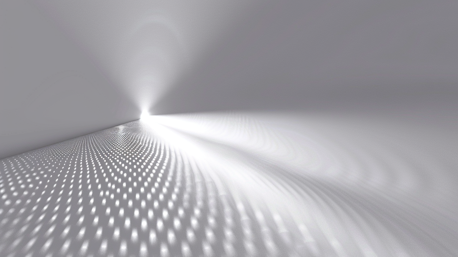 A futuristic light wave on white background.