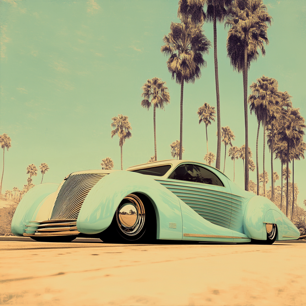 A futuristic low rider car from East LA.