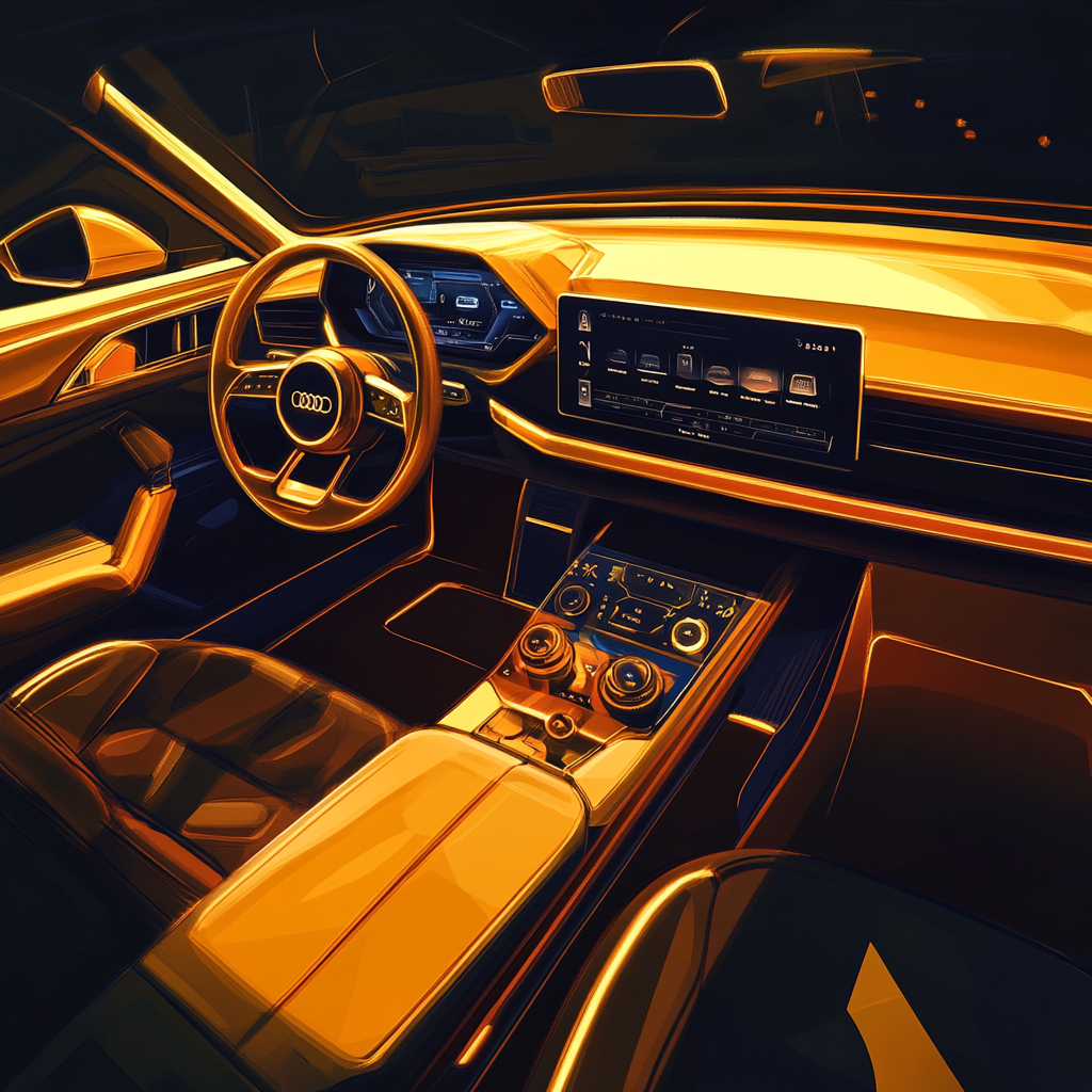 A futuristic reimagined interior of first-generation Audi TT.