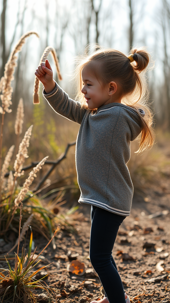 A girl exercising in beautiful nature.