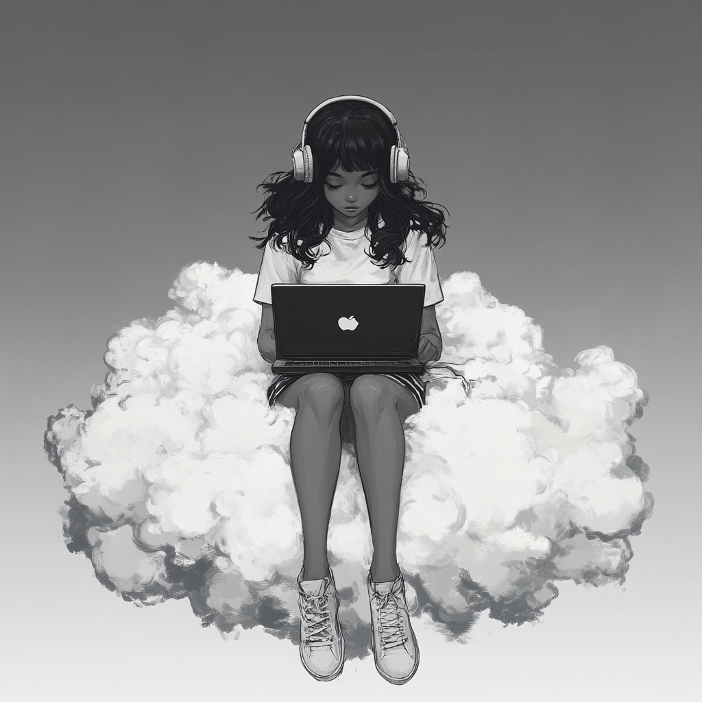 A girl from the Philippines on a cloud.