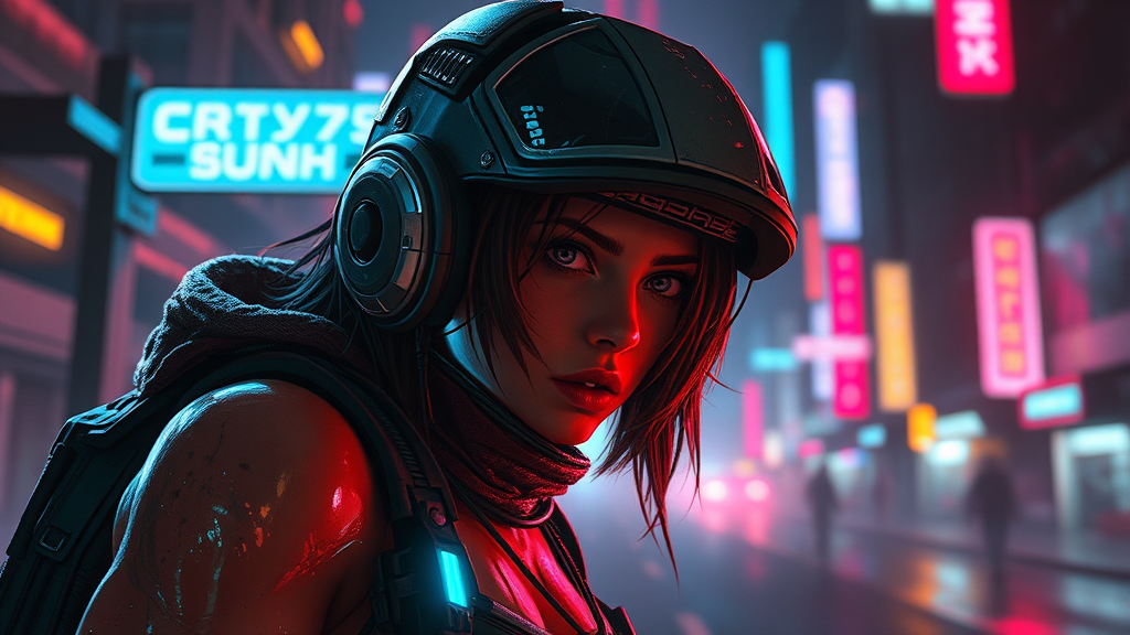 A girl named Lucy in a futuristic city.