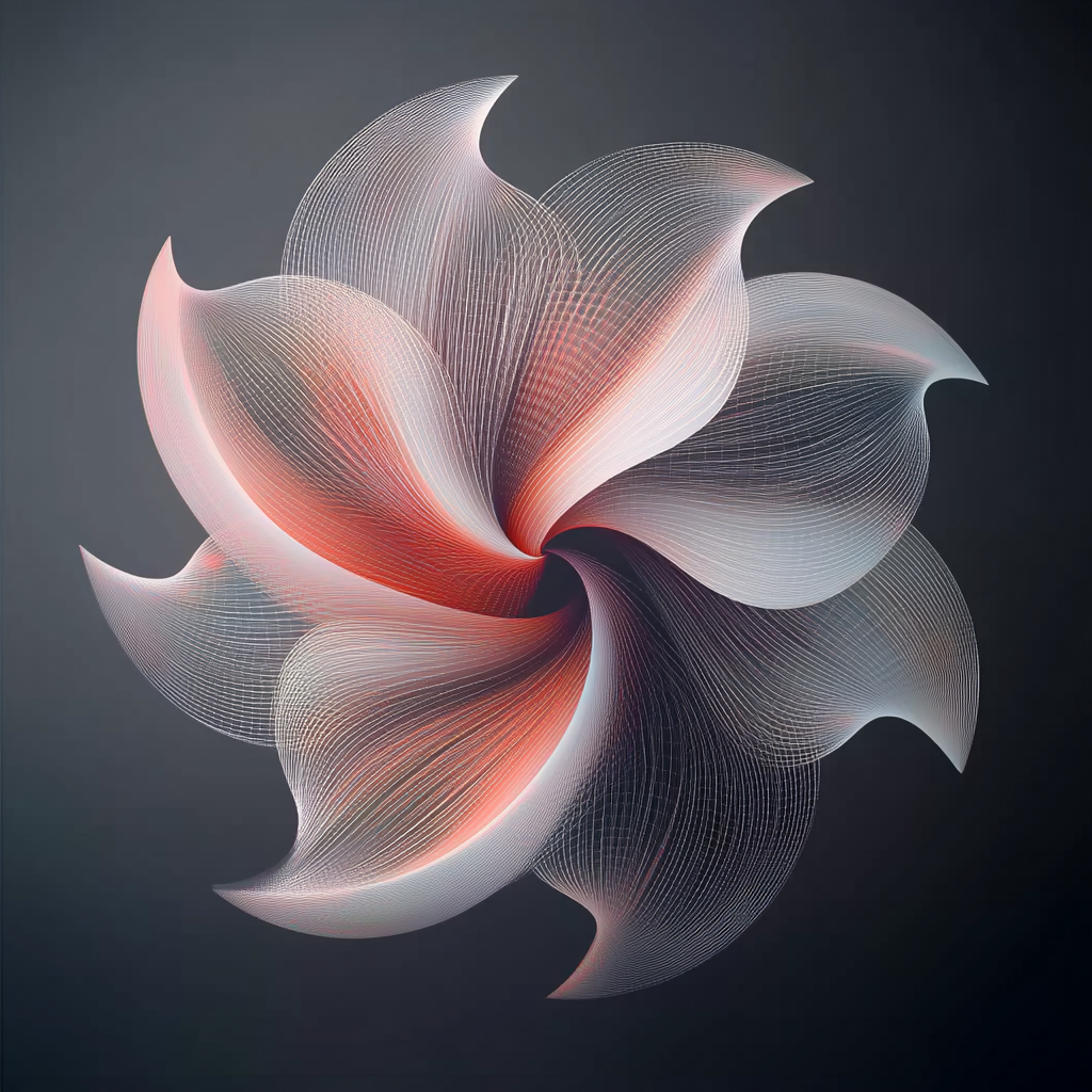 A gradient geometric flower in Blend Tool style