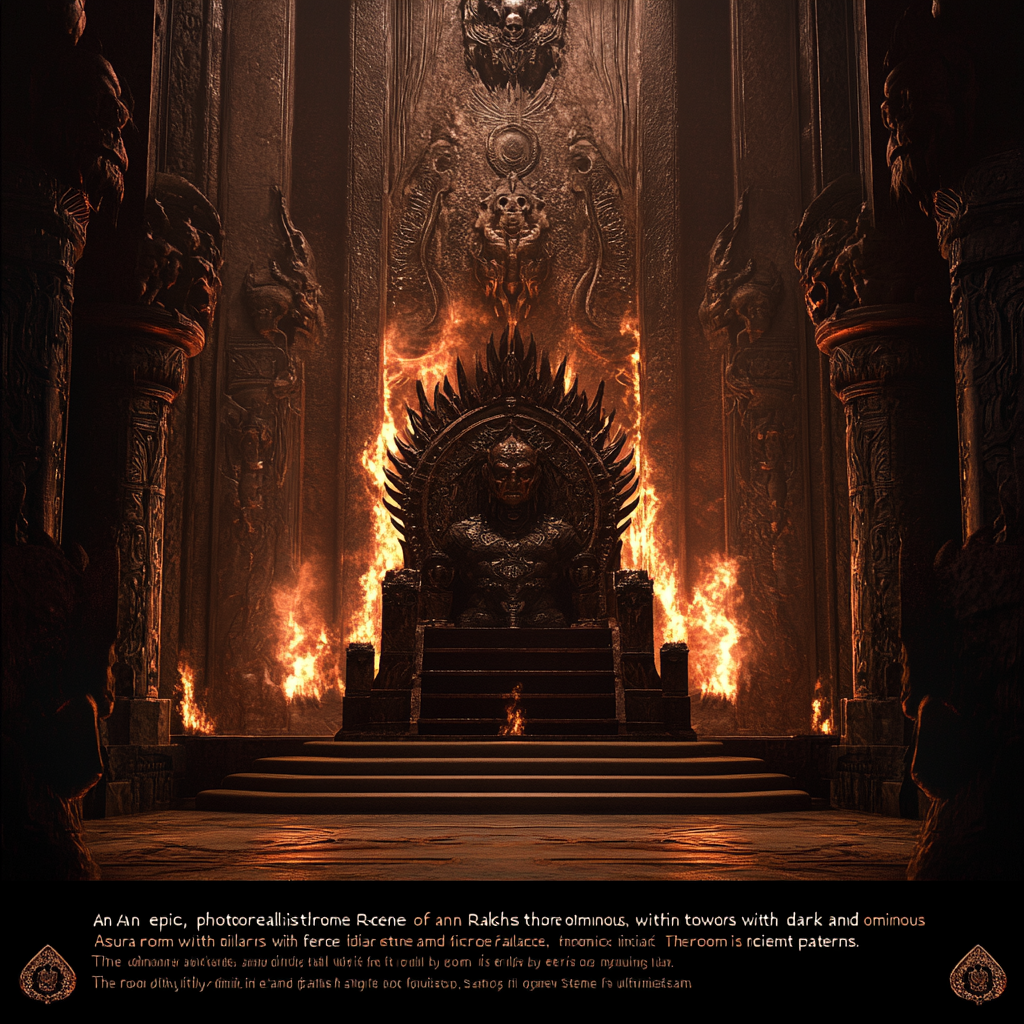 A grand, dark Asura throne room - captivating!