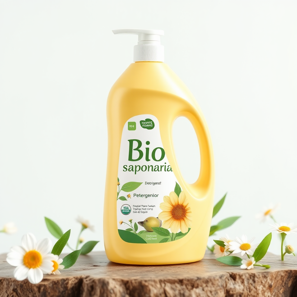 A label for Bio Saponaria detergent.