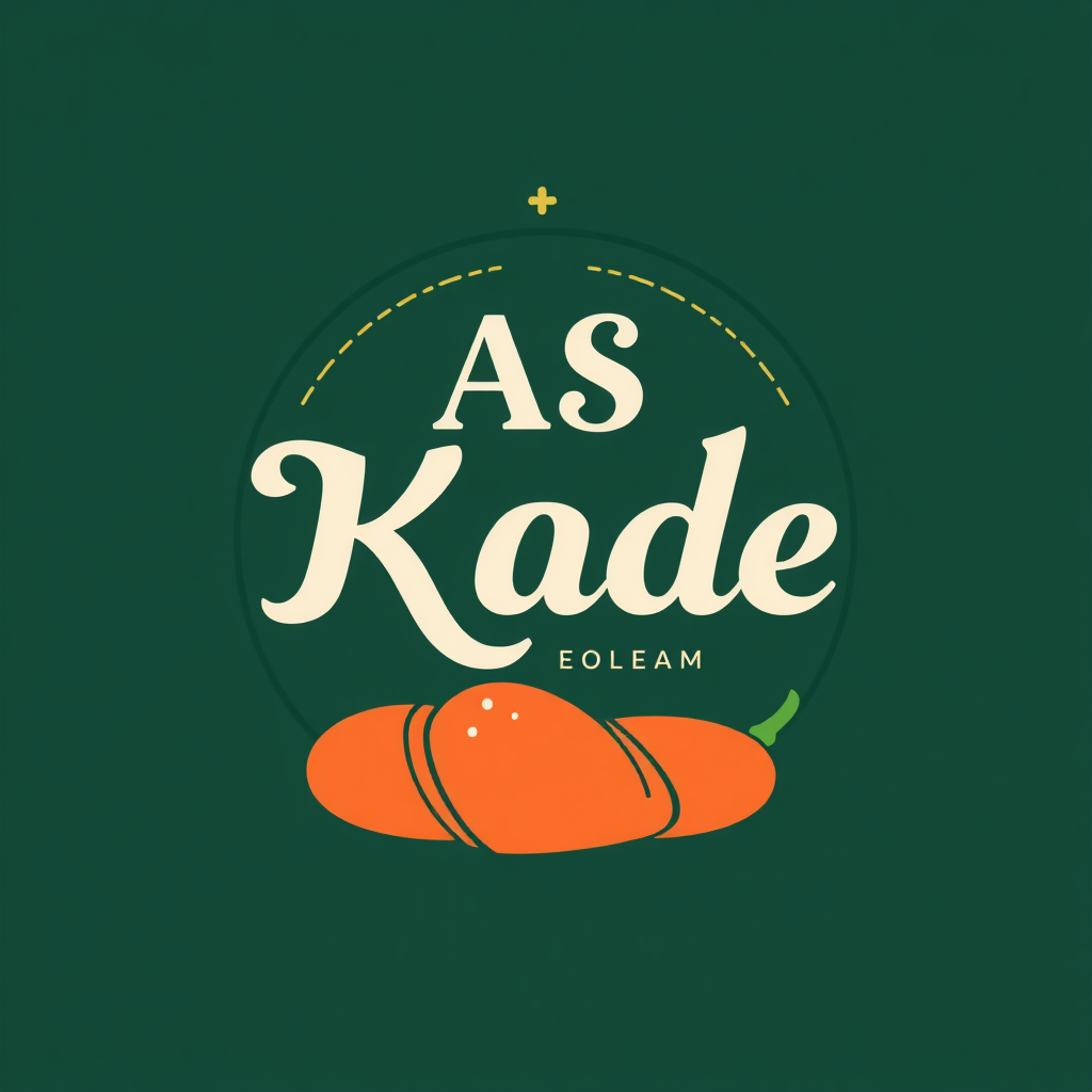 A logo for AS KADE serving delicious food.