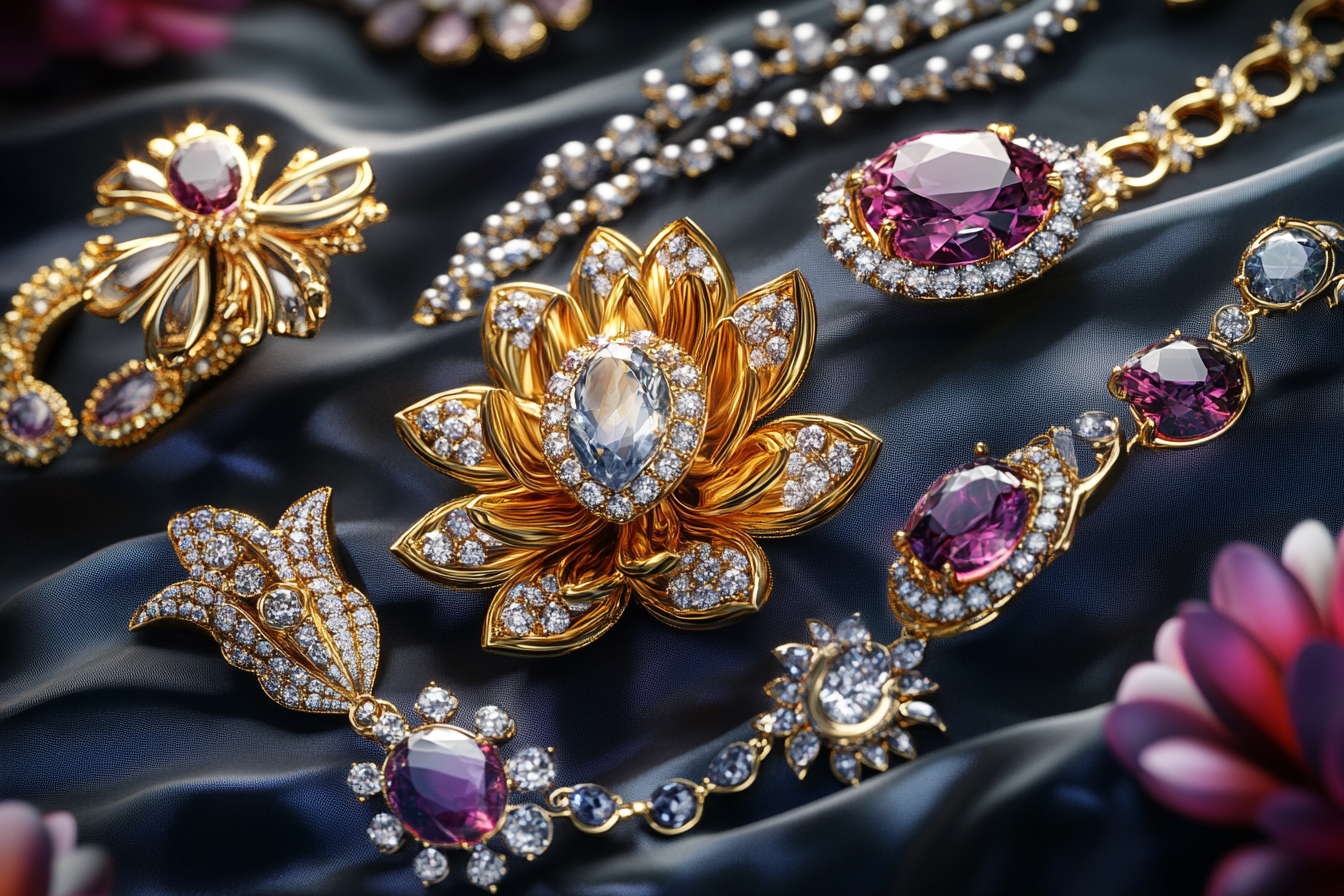 A luxury collection of sparkling gemstone jewelry