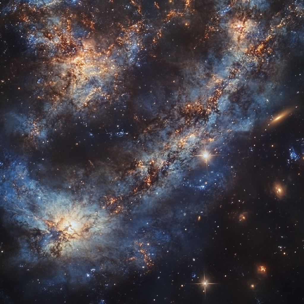 A mesmerizing galaxy with star clusters and supernova.