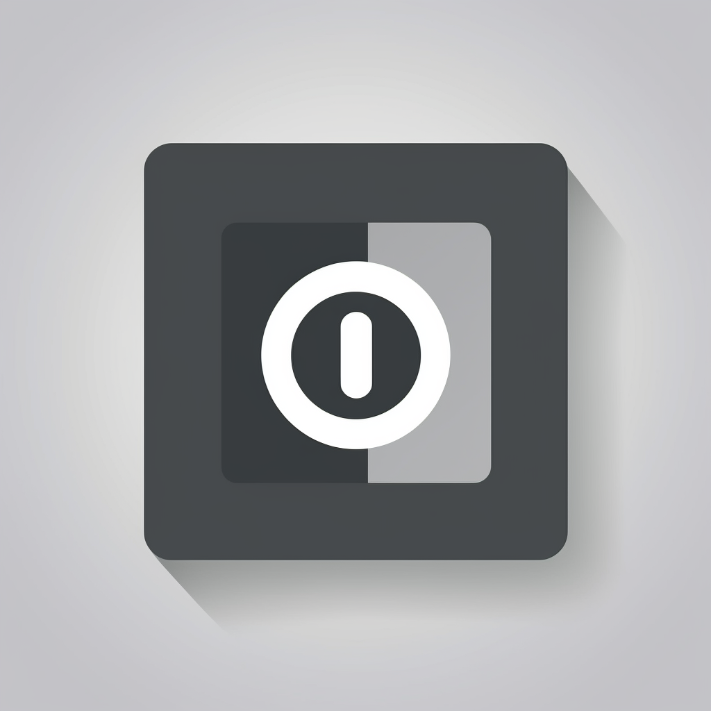 A modern black and white digital interface icon