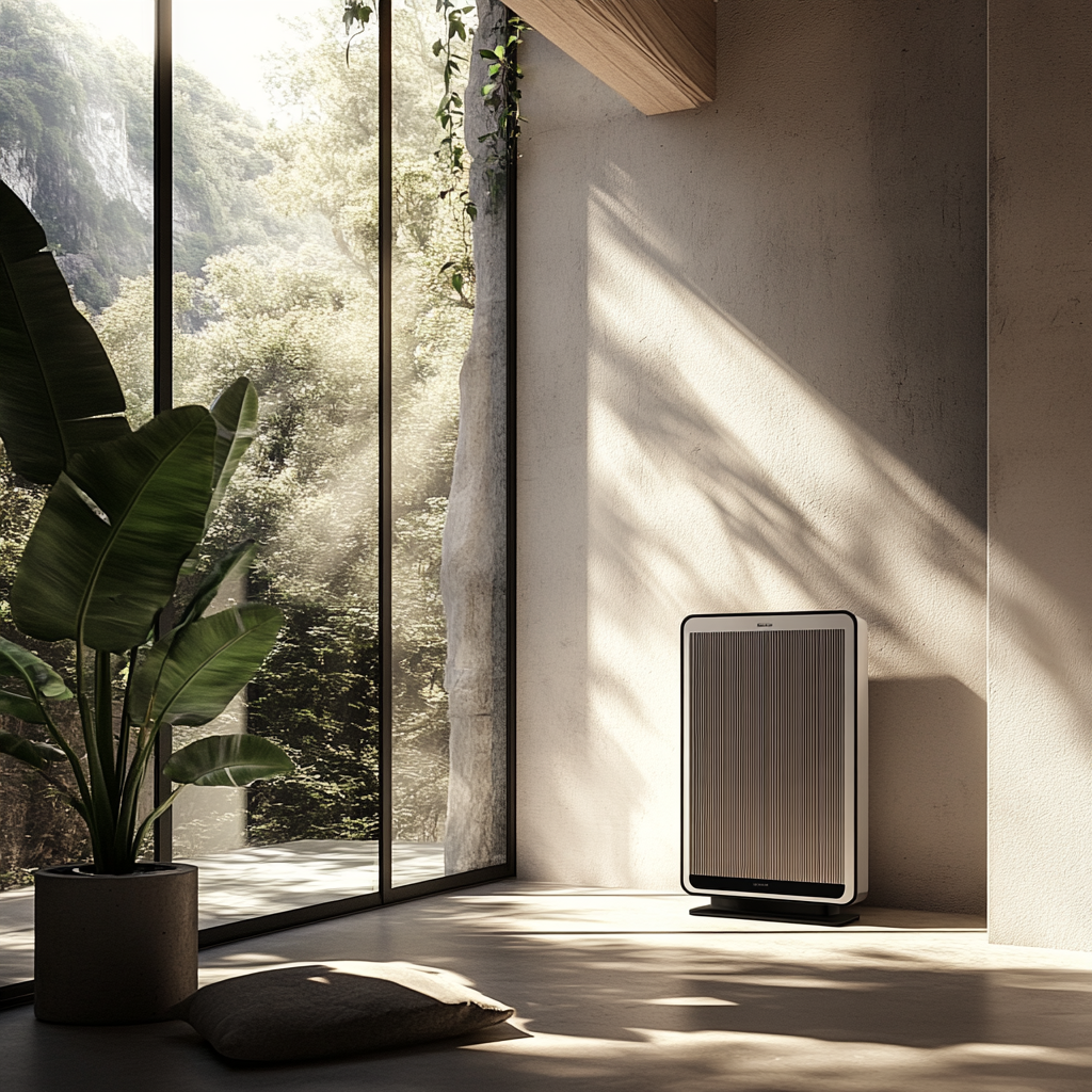 A modern space heater in eco-friendly room