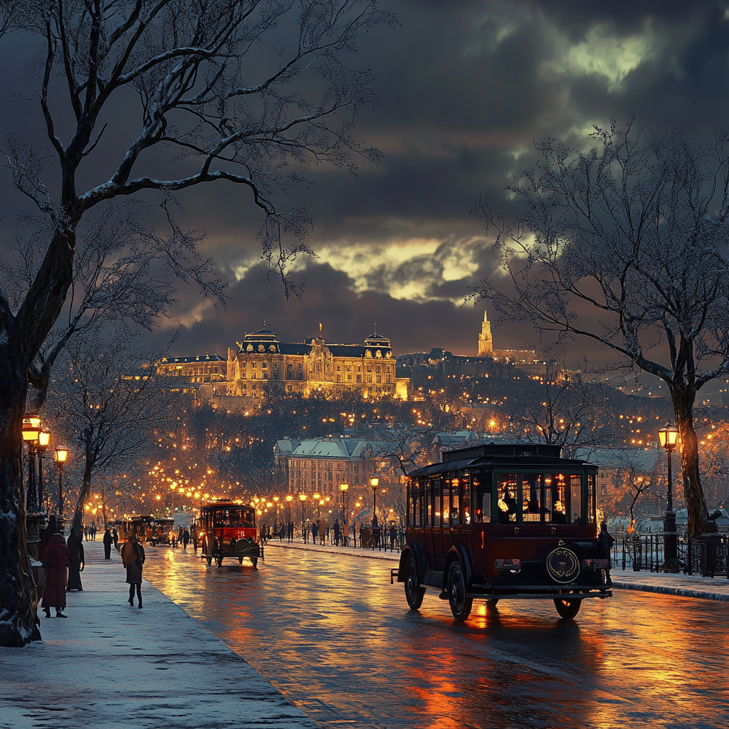 A nostalgic view of old Budapeste in 1900s.