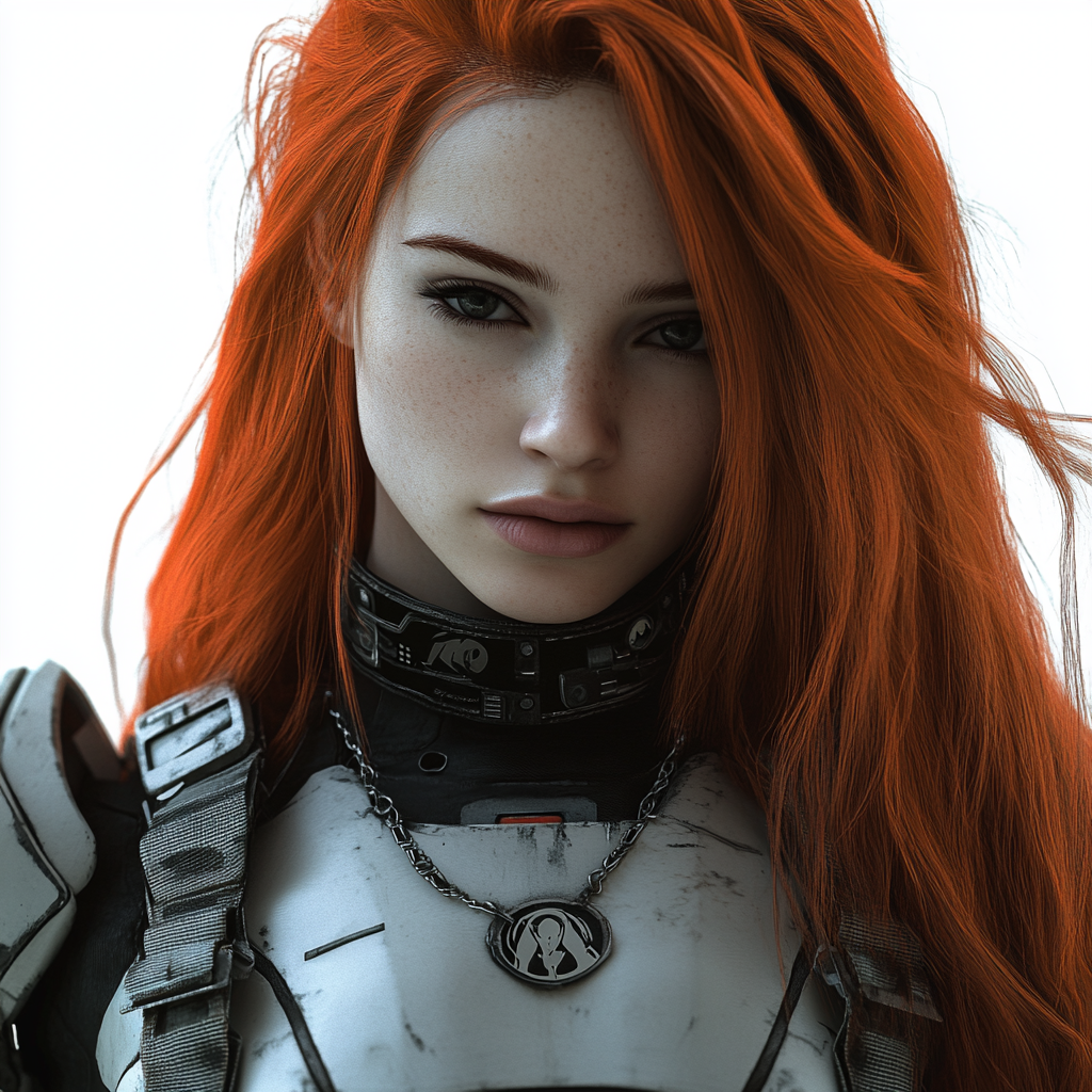 A picture of a realistic female mech pilot