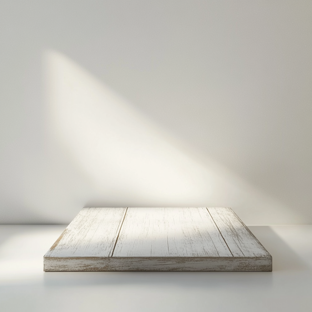 A realistic aged wooden table in spotlight spotlight