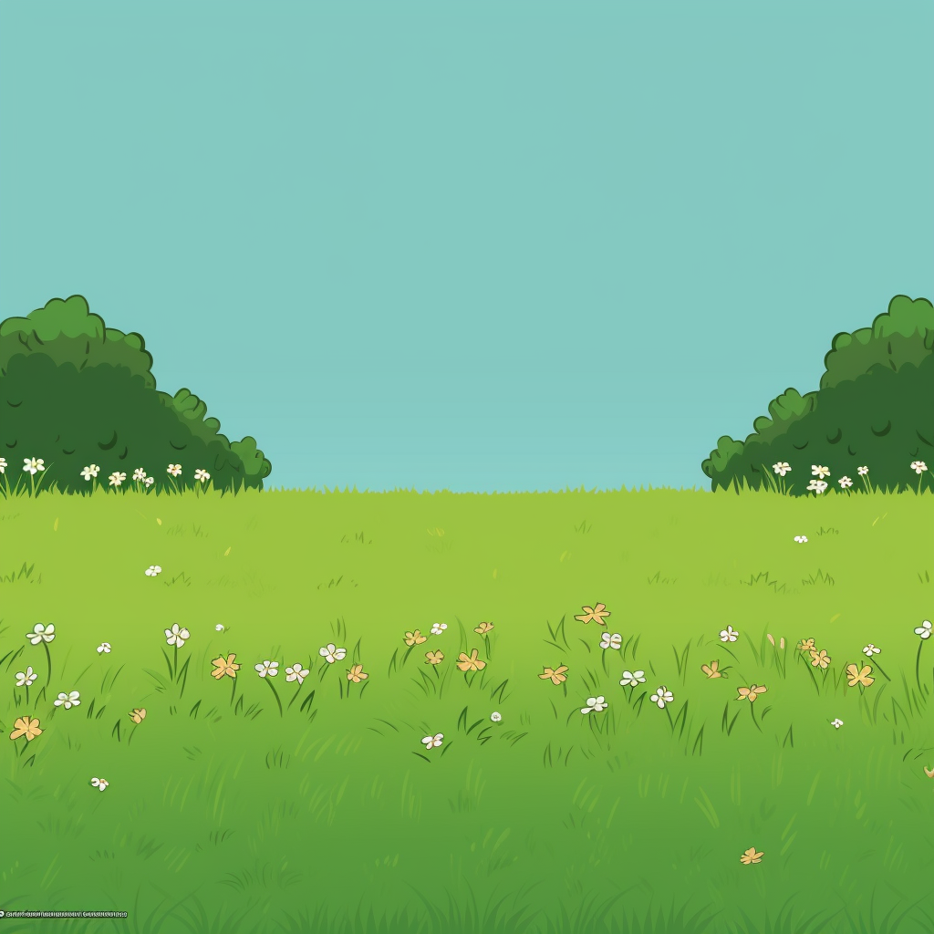 A simple, cheerful 2D game background with grass