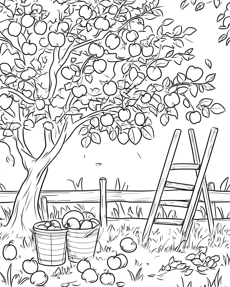 A simple apple tree for coloring.