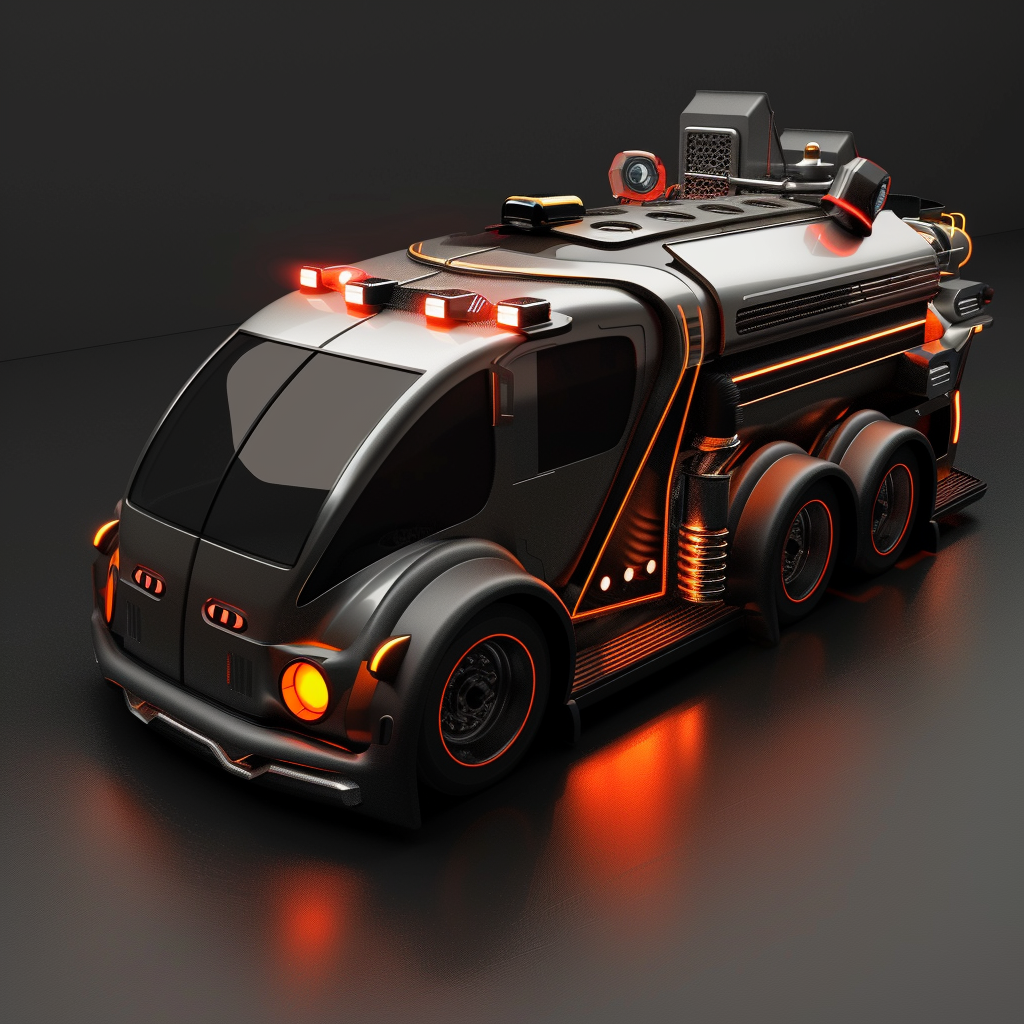 A sleek, fast fire truck from the future.