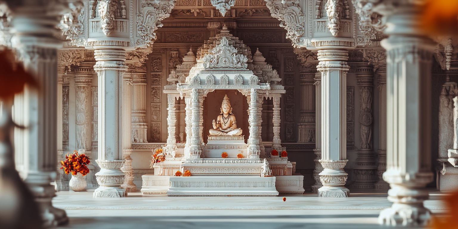 A stunning white Indian temple captured beautifully. 