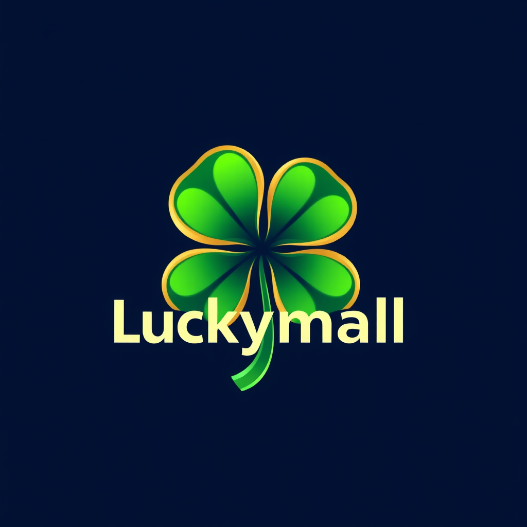 A stylish 4-leaf clover logo for Luckymall.