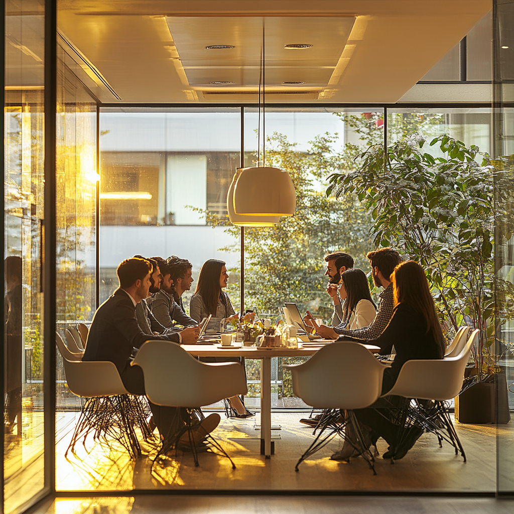 A successful collaboration in a modern meeting room.