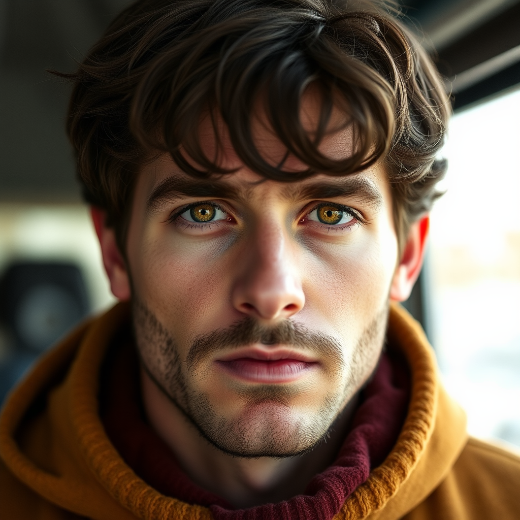 A thirty year old brunette man's portrait