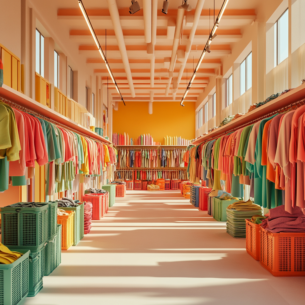 A vibrant clothes shop filled with stylish items