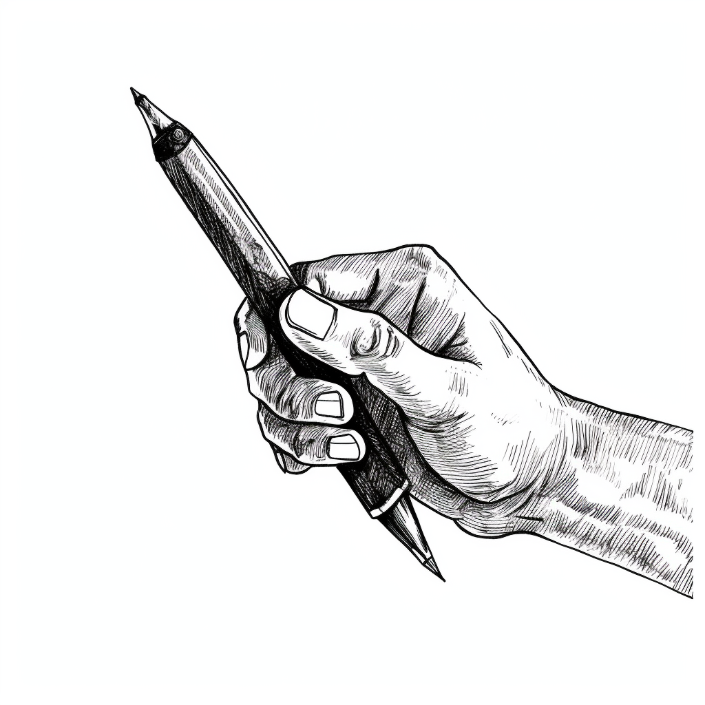 A vintage style black and white hand drawing.