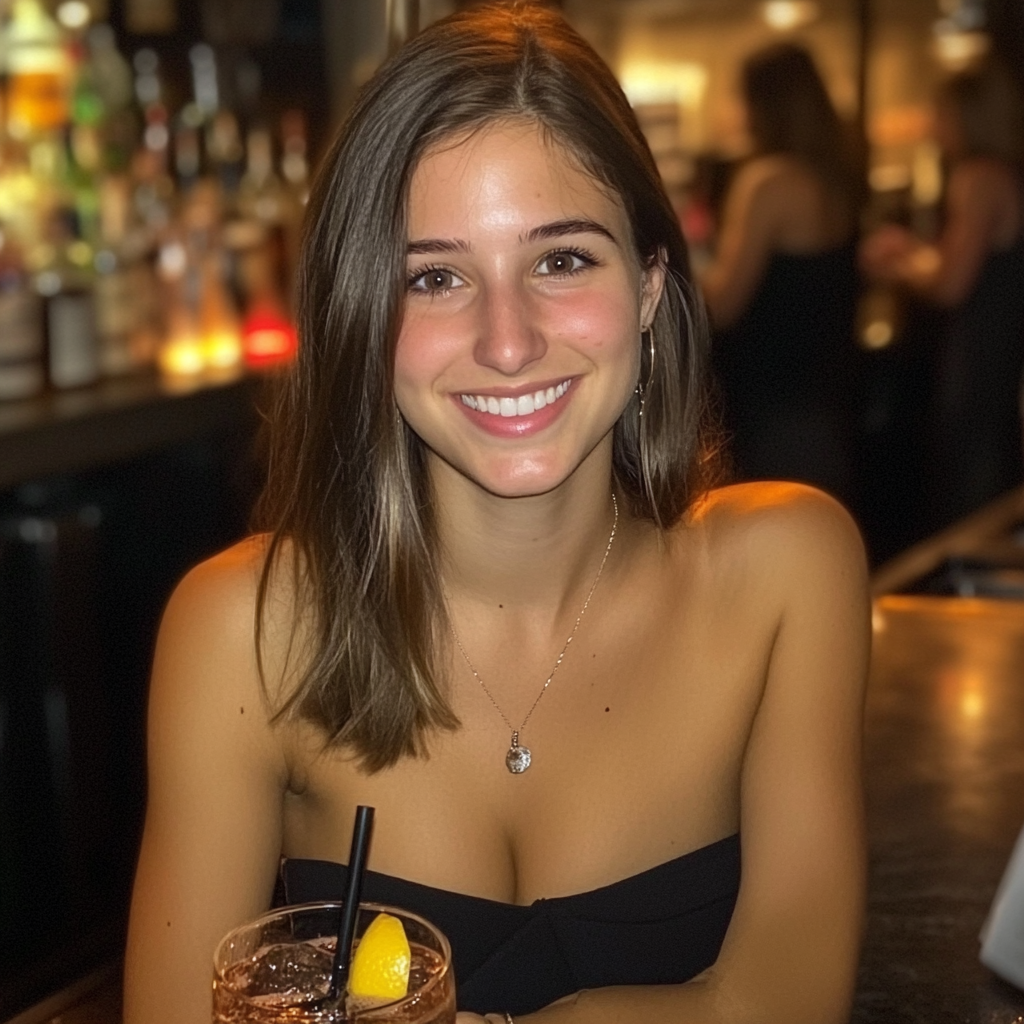 A wealthy former sorority girl at cocktail bar.