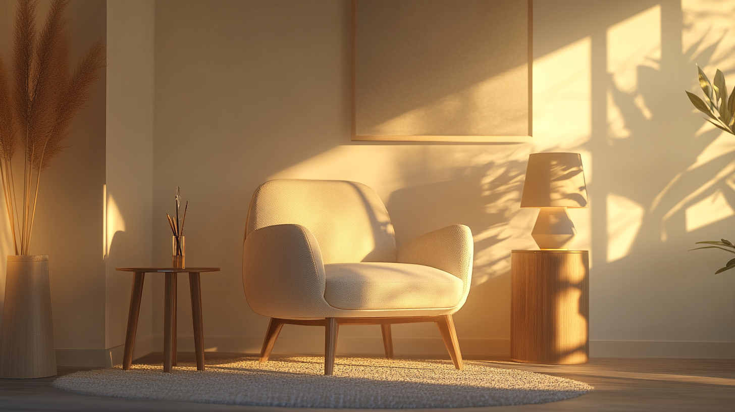 A welcoming office with cozy chair for relaxation