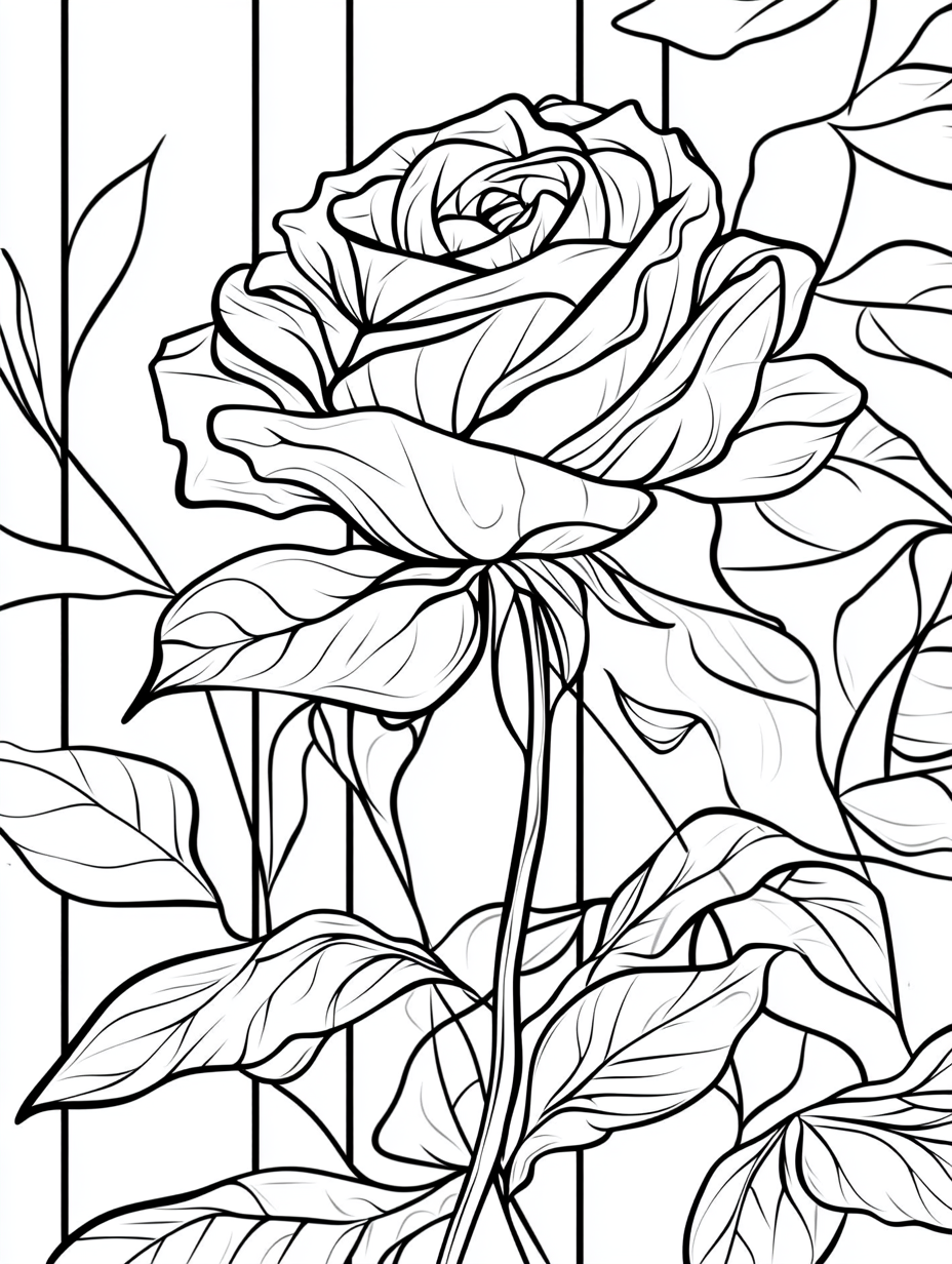 A wilted white rose on clean background for coloring.