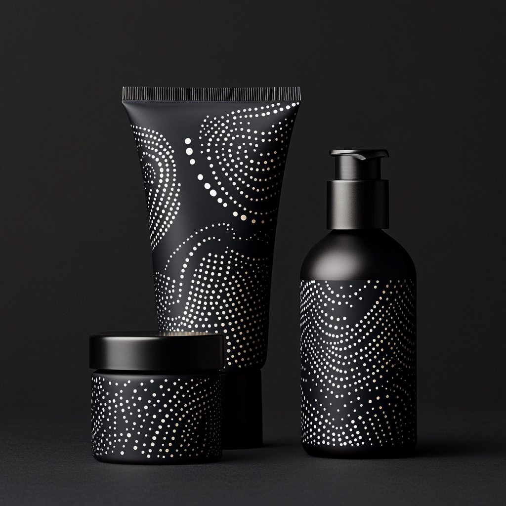 Aboriginal-inspired Dot Pattern on Theta Body Products