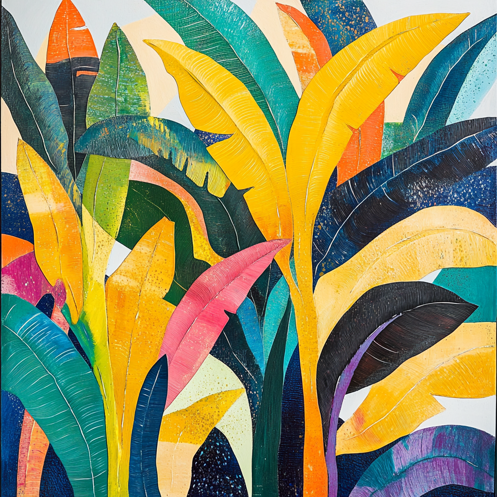 Abstract, Vibrant Art of Banana Plantation