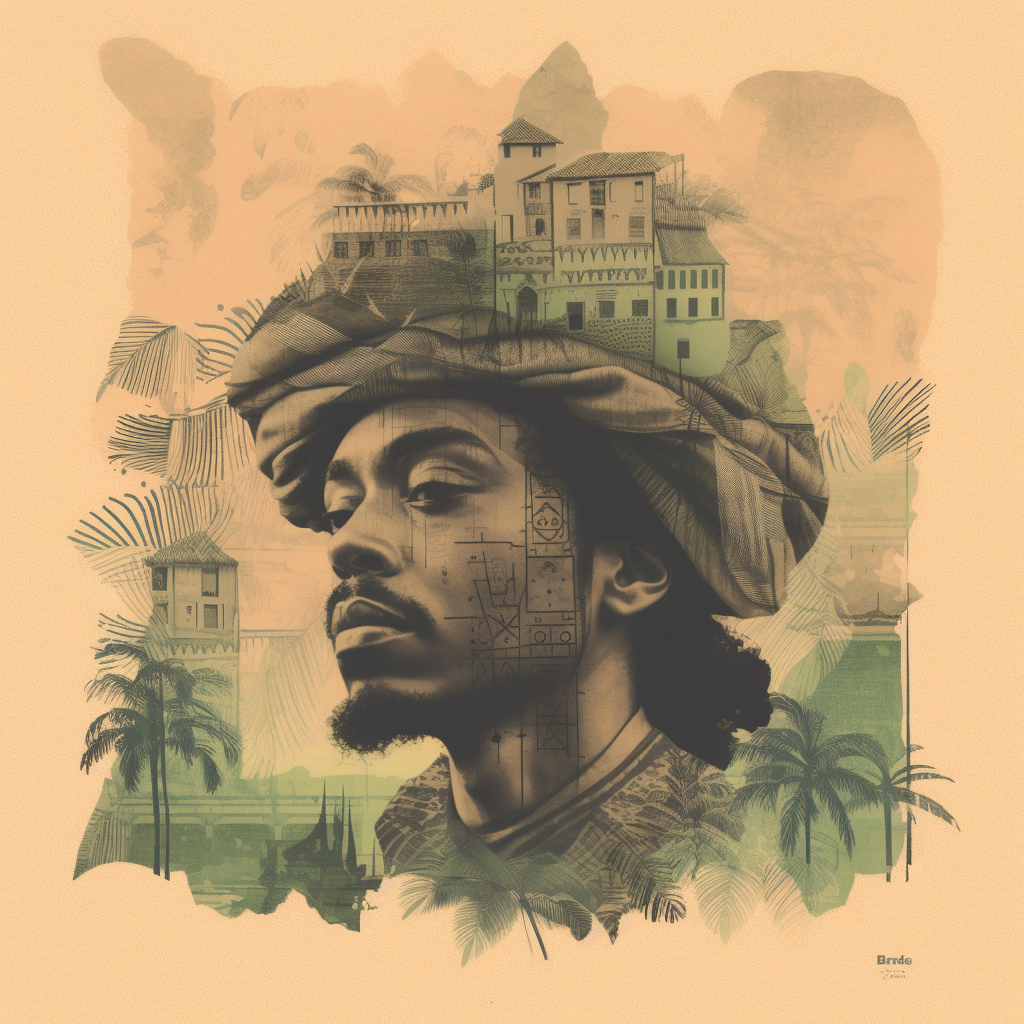 Abstract Afro-Reggae Album Cover with Tropical Elements