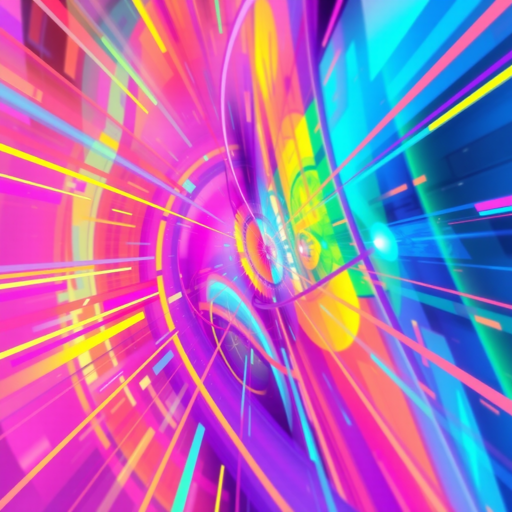 Abstract Bright Colors in a Futuristic Image