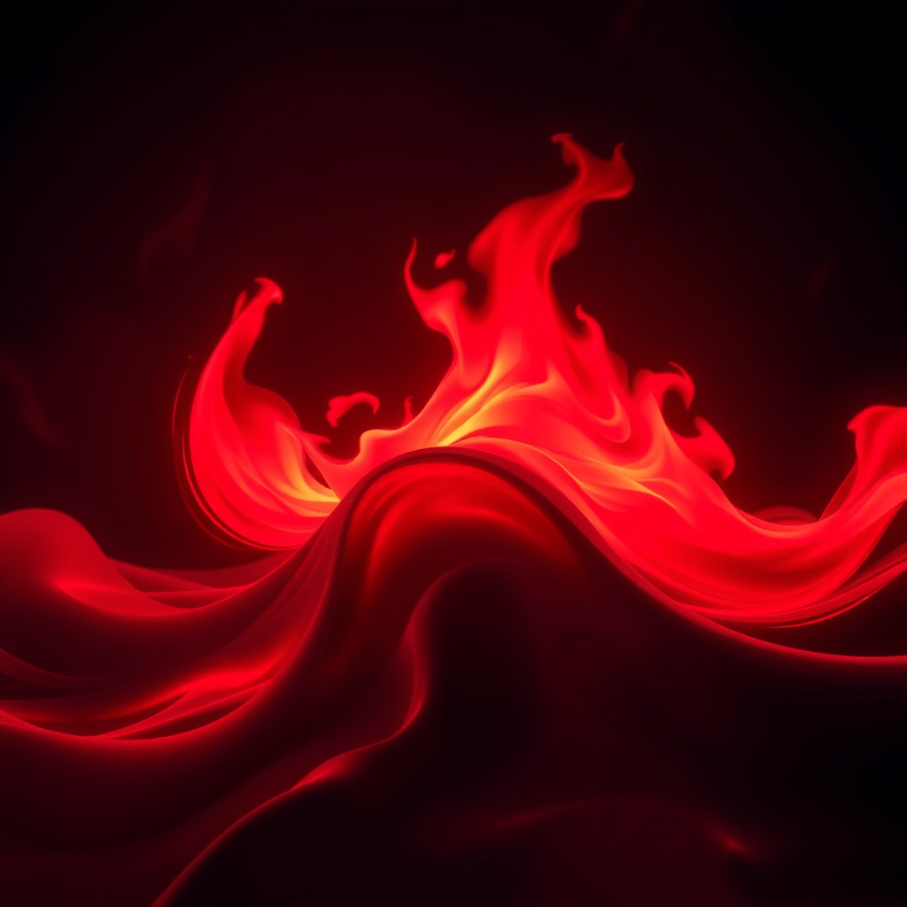 Abstract Cinematic 3D with Ethereal Flames