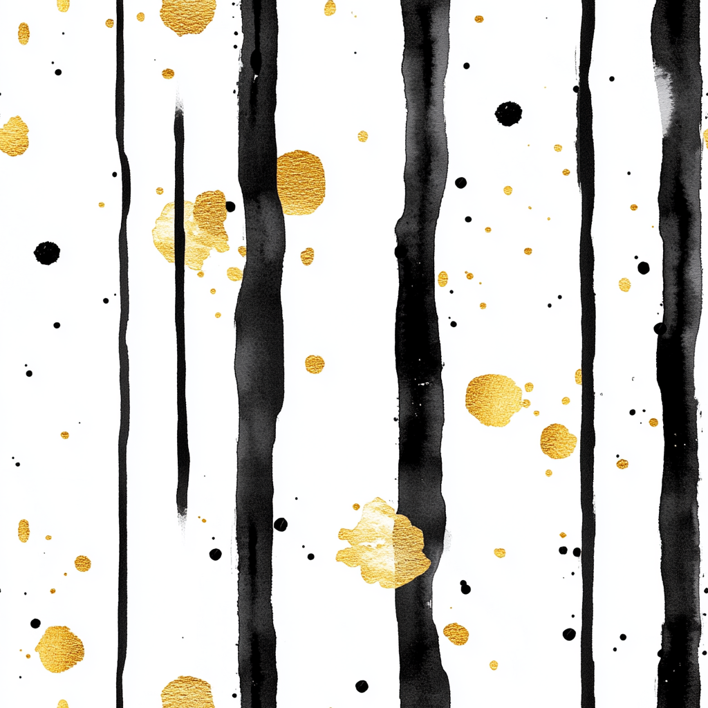 Abstract Cotton Pattern with Gold Splashes