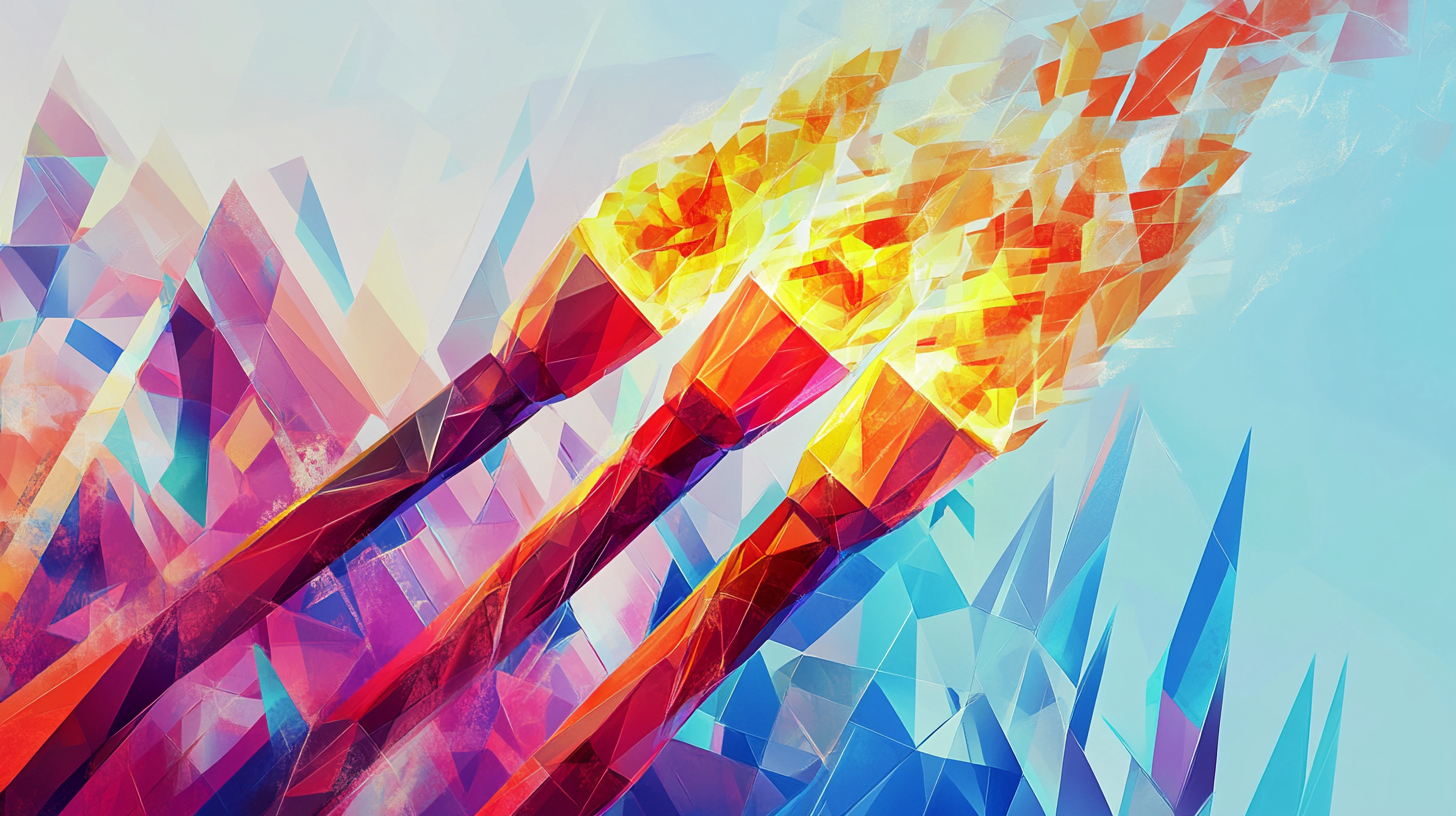 Abstract Olympic Torch with USA Flag Background