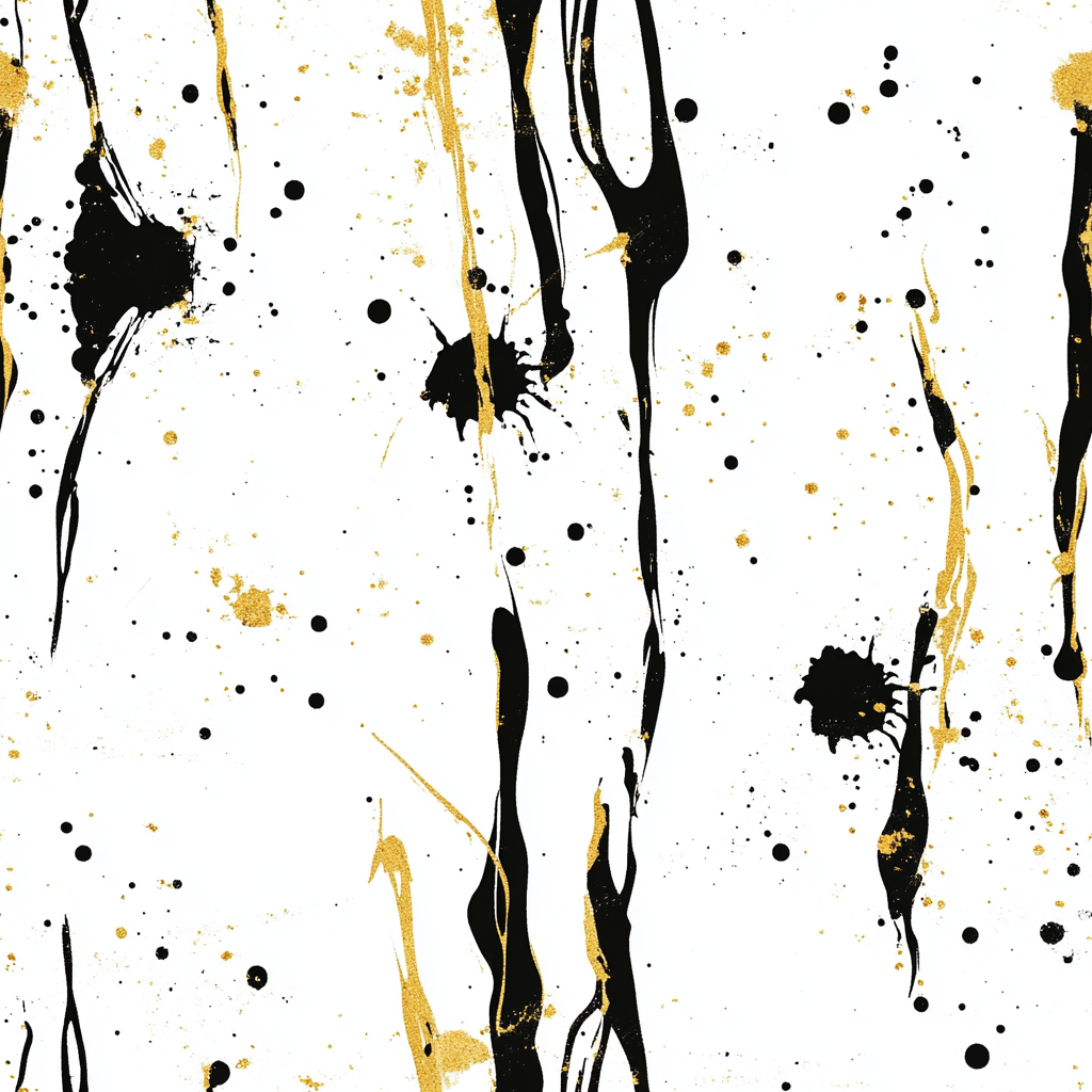 Abstract Watercolor Pattern with Golden Oil Splashes