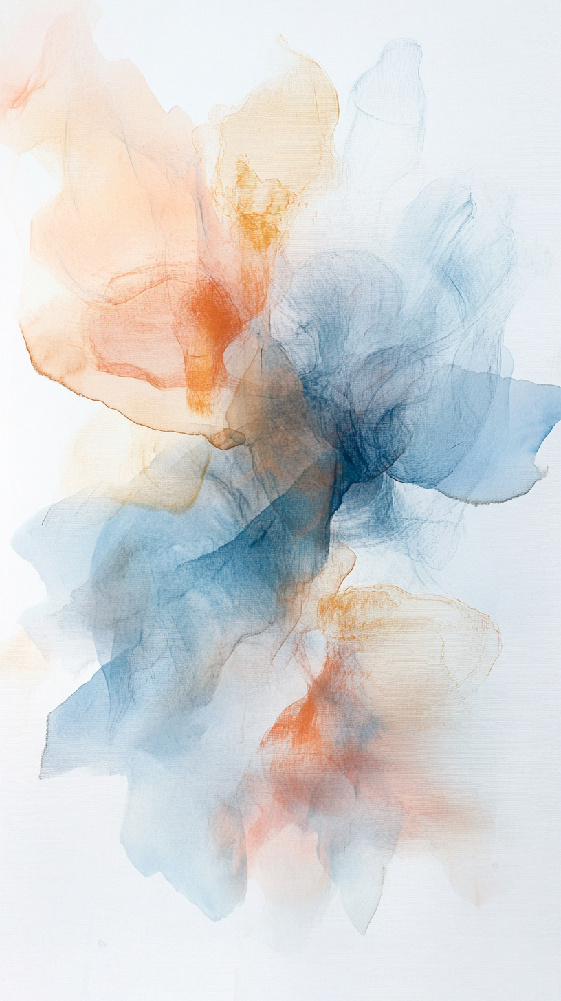 Abstract Watercolor Print with Serene Delicate Tones