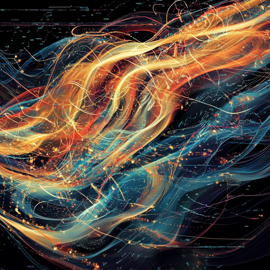 Abstract art from raw data: chaotic, colorful patterns emerge.