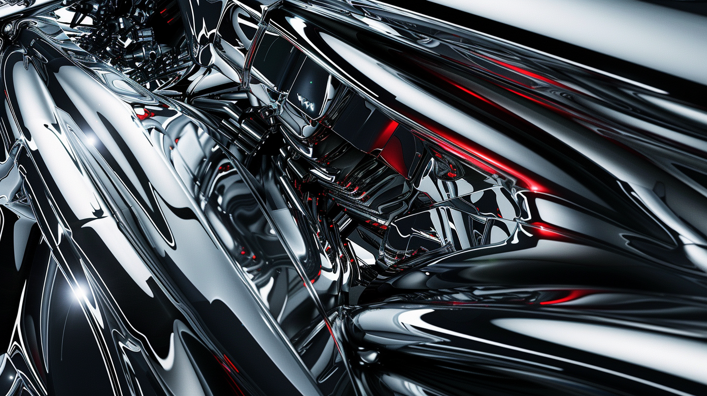 Abstract luxury automotive background with metallic textures and sleek shapes.