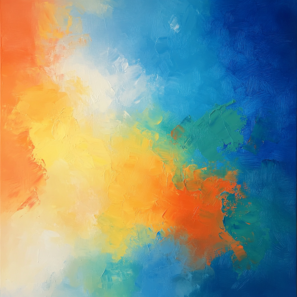 Abstract oil painting inspired by Gulf Coast colors.