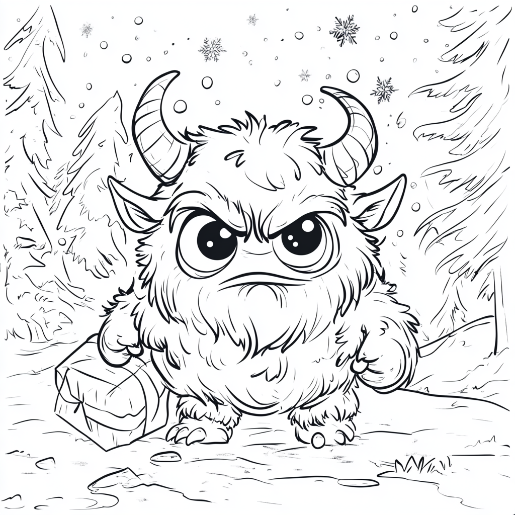 Adorable Krampus in Snowy Forest