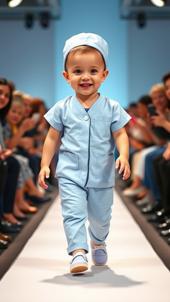 Adorable baby nurse charms runway audience