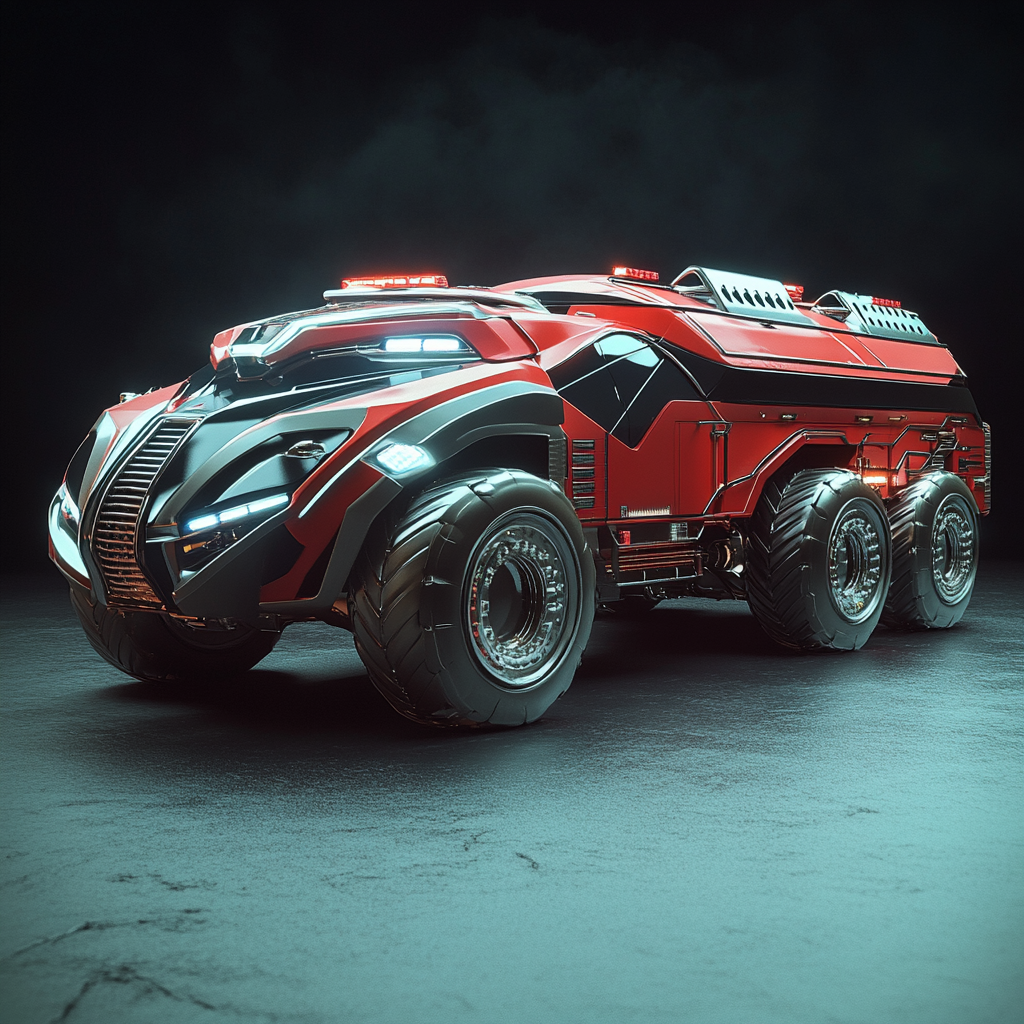 Advanced Fire Truck for Dystopian City