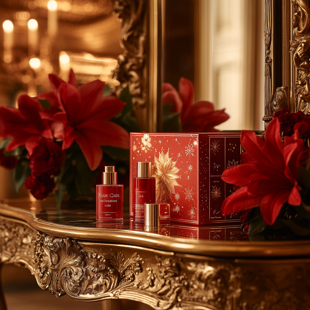 Advent Calendar with Beauty Products in Golden Room