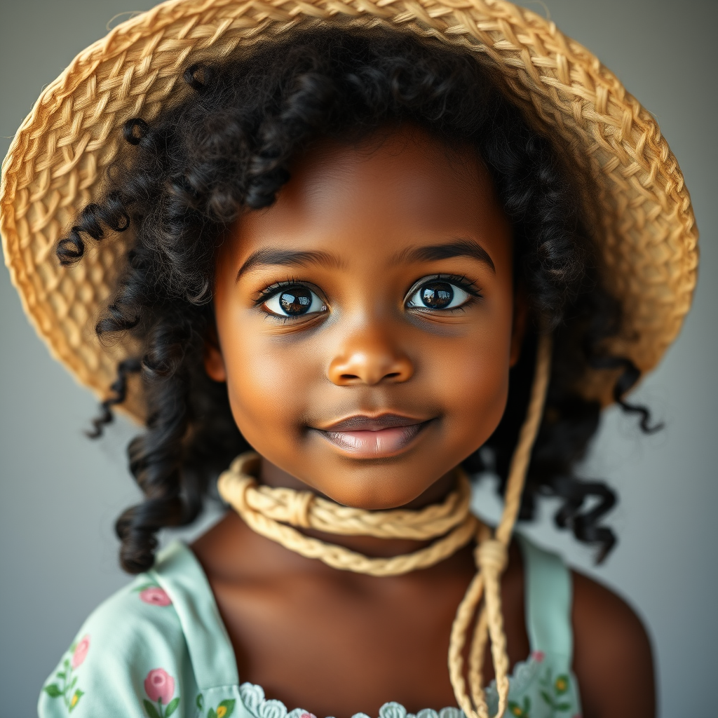 African American Girl with Bright Eyes on Easter