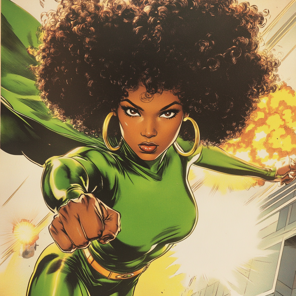 African American Superhero Saves Women with Superpowers