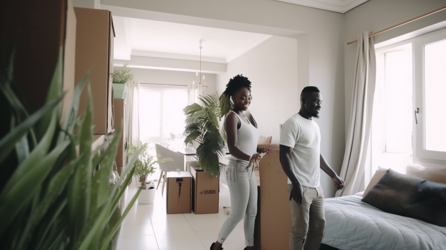 African couple furnishing new home in South Africa