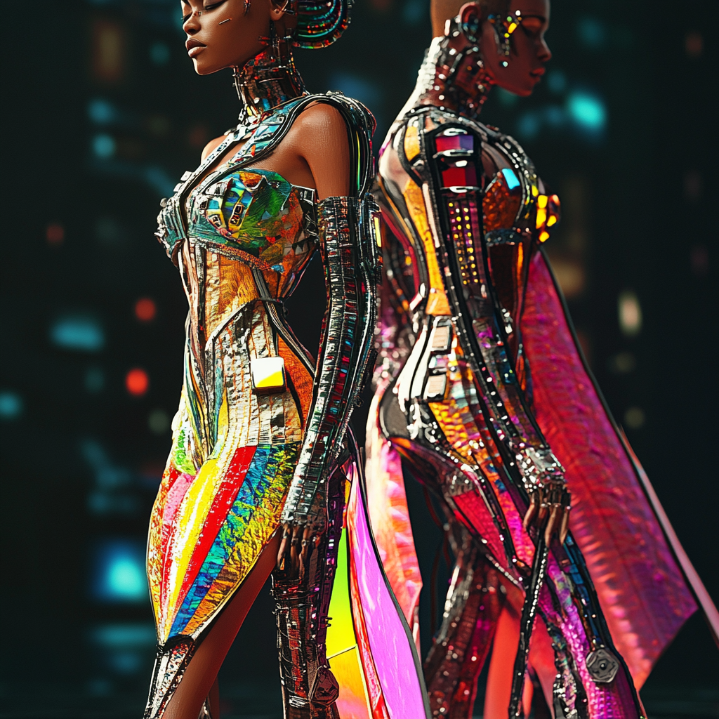 Afrofuturism Extruded Dress by BZM in Bright Colors