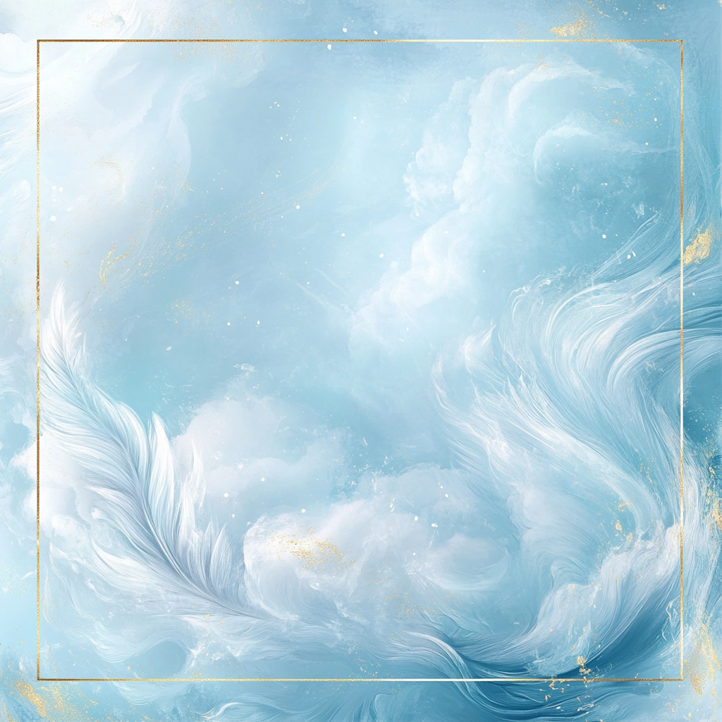 Air-themed spiritual card border with delicate lines